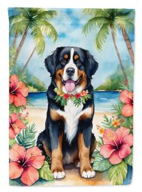 Bernese Mountain Dog Luau Garden Flag Mailbox Flag Decorative Yard Flag Banner Outside Patio Artwork Yard Flower Beds, Garden Size, Multicolor