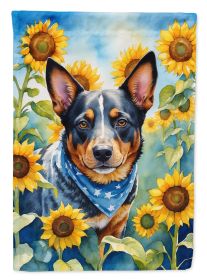 Australian Cattle Dog in Sunflowers Garden Flag Mailbox Flag Decorative Yard Flag Banner Outside Patio Artwork Yard Flower Beds, Garden Size