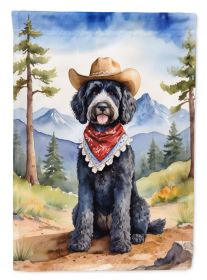 Portuguese Water Dog Cowboy Welcome Garden Flag Mailbox Flag Decorative Yard Flag Banner Outside Patio Artwork Yard Flower Beds, Garden Size