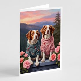 Welsh Springer Spaniel Two Hearts Greeting Cards Pack of 8 Blank Cards with Envelopes Whimsical A7 Size 5x7 Blank Note Cards