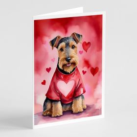 Welsh Terrier My Valentine Greeting Cards Pack of 8 Blank Cards with Envelopes Whimsical A7 Size 5x7 Blank Note Cards