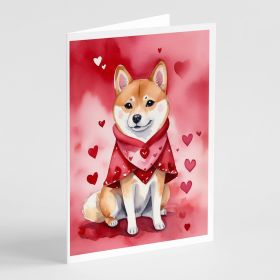Shiba Inu My Valentine Greeting Cards Pack of 8 Blank Cards with Envelopes Whimsical A7 Size 5x7 Blank Note Cards