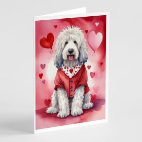 Komondor My Valentine Greeting Cards Pack of 8 Blank Cards with Envelopes Whimsical A7 Size 5x7 Blank Note Cards
