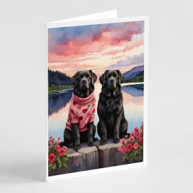 Newfoundland Two Hearts Greeting Cards Pack of 8 Blank Cards with Envelopes Whimsical A7 Size 5x7 Blank Note Cards