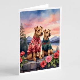 Lakeland Terrier Two Hearts Greeting Cards Pack of 8 Blank Cards with Envelopes Whimsical A7 Size 5x7 Blank Note Cards