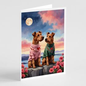 Irish Terrier Two Hearts Greeting Cards Pack of 8 Blank Cards with Envelopes Whimsical A7 Size 5x7 Blank Note Cards