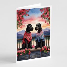 Kerry Blue Terrier Two Hearts Greeting Cards Pack of 8 Blank Cards with Envelopes Whimsical A7 Size 5x7 Blank Note Cards