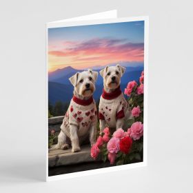 Sealyham Terrier Two Hearts Greeting Cards Pack of 8 Blank Cards with Envelopes Whimsical A7 Size 5x7 Blank Note Cards