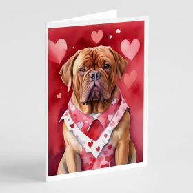 Dogue de Bordeaux My Valentine Greeting Cards Pack of 8 Blank Cards with Envelopes Whimsical A7 Size 5x7 Blank Note Cards