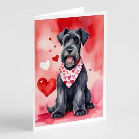 Giant Schnauzer My Valentine Greeting Cards Pack of 8 Blank Cards with Envelopes Whimsical A7 Size 5x7 Blank Note Cards
