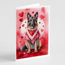 Belgian Tervuren My Valentine Greeting Cards Pack of 8 Blank Cards with Envelopes Whimsical A7 Size 5x7 Blank Note Cards