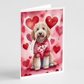 Goldendoodle My Valentine Greeting Cards Pack of 8 Blank Cards with Envelopes Whimsical A7 Size 5x7 Blank Note Cards