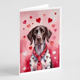 German Shorthaired Pointer My Valentine Greeting Cards Pack of 8 Blank Cards with Envelopes Whimsical A7 Size 5x7 Blank Note Cards