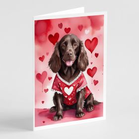 Boykin Spaniel My Valentine Greeting Cards Pack of 8 Blank Cards with Envelopes Whimsical A7 Size 5x7 Blank Note Cards