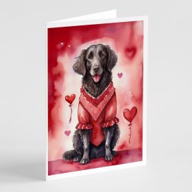 Curly-Coated Retriever My Valentine Greeting Cards Pack of 8 Blank Cards with Envelopes Whimsical A7 Size 5x7 Blank Note Cards