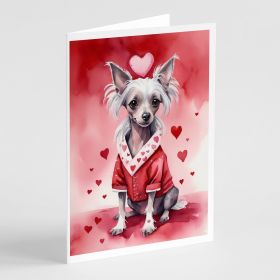 Chinese Crested My Valentine Greeting Cards Pack of 8 Blank Cards with Envelopes Whimsical A7 Size 5x7 Blank Note Cards