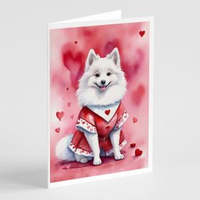 American Eskimo My Valentine Greeting Cards Pack of 8 Blank Cards with Envelopes Whimsical A7 Size 5x7 Blank Note Cards