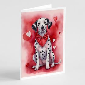 Dalmatian My Valentine Greeting Cards Pack of 8 Blank Cards with Envelopes Whimsical A7 Size 5x7 Blank Note Cards