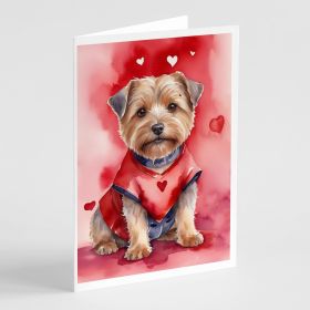 Norfolk Terrier My Valentine Greeting Cards Pack of 8 Blank Cards with Envelopes Whimsical A7 Size 5x7 Blank Note Cards