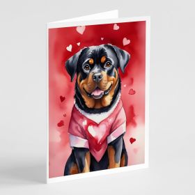 Rottweiler My Valentine Greeting Cards Pack of 8 Blank Cards with Envelopes Whimsical A7 Size 5x7 Blank Note Cards