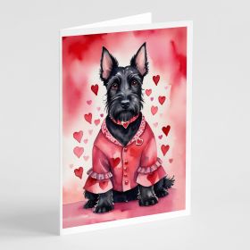 Scottish Terrier My Valentine Greeting Cards Pack of 8 Blank Cards with Envelopes Whimsical A7 Size 5x7 Blank Note Cards