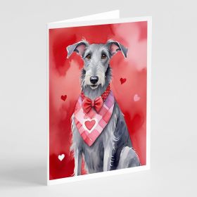 Scottish Deerhound My Valentine Greeting Cards Pack of 8 Blank Cards with Envelopes Whimsical A7 Size 5x7 Blank Note Cards