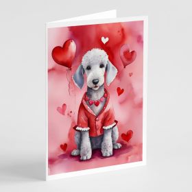 Bedlington Terrier My Valentine Greeting Cards Pack of 8 Blank Cards with Envelopes Whimsical A7 Size 5x7 Blank Note Cards