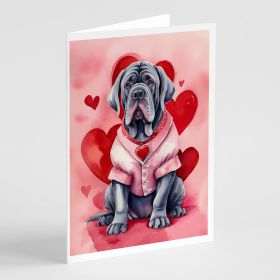 Neapolitan Mastiff My Valentine Greeting Cards Pack of 8 Blank Cards with Envelopes Whimsical A7 Size 5x7 Blank Note Cards