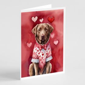 Chesapeake Bay Retriever My Valentine Greeting Cards Pack of 8 Blank Cards with Envelopes Whimsical A7 Size 5x7 Blank Note Cards