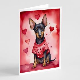 Manchester Terrier My Valentine Greeting Cards Pack of 8 Blank Cards with Envelopes Whimsical A7 Size 5x7 Blank Note Cards