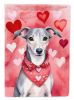Whippet My Valentine House Flag Large Porch Sleeve Pole Decorative Outside Yard Banner Artwork Wall Hanging, Polyester, House Size, Multicolor