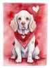 Clumber Spaniel My Valentine House Flag Large Porch Sleeve Pole Decorative Outside Yard Banner Artwork Wall Hanging, Polyester, House Size, Multicolor