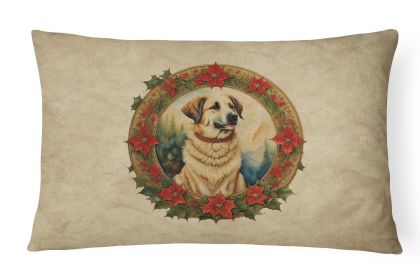 Christmas Flowers Frame Throw Pillow Throw Pillow for Indoor Couch Bed Outdoor Patio Washable, Anatolian Shepherd Dog 2305,12Hx16W