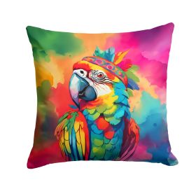 NEW Hippie Animal Parrot Throw Pillow Machine Washable, Indoor Outdoor Decorative Pillow for Couch, Bed or Patio, 14Hx14W