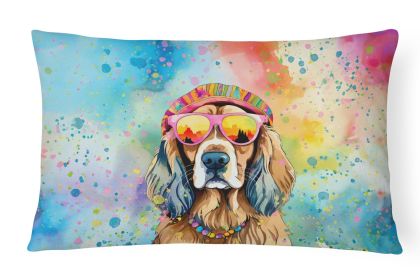 Hippie Dawg Throw Pillow Throw Pillow for Indoor Couch Bed Outdoor Patio Washable, Cocker Spaniel 2492,12Hx16W