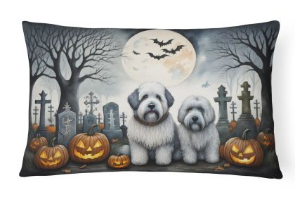 Spooky Halloween Throw Pillow Throw Pillow for Indoor Couch Bed Outdoor Patio Washable, Old English Sheepdog 2070,12Hx16W