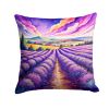 Colorful English Lavender Throw Pillow Machine Washable, Indoor Outdoor Decorative Pillow for Couch, Bed or Patio, 14Hx14W
