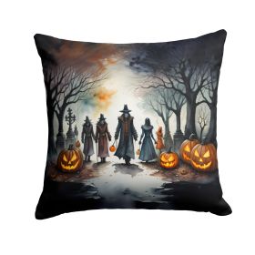 Vampires Spooky Halloween Throw Pillow Machine Washable, Indoor Outdoor Decorative Pillow for Couch, Bed or Patio, 14Hx14W