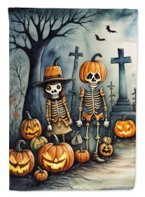 Calacas Skeletons Spooky Halloween Garden Flag Mailbox Flag Decorative Yard Flag Banner Outside Patio Artwork Yard Flower Beds, Garden Size