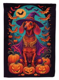 Dachshund Witchy Halloween Garden Flag Mailbox Flag Decorative Yard Flag Banner Outside Patio Artwork Yard Flower Beds, Garden Size, Multicolor