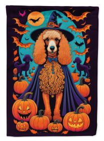 Apricot Standard Poodle Witchy Halloween Garden Flag Mailbox Flag Decorative Yard Flag Banner Outside Patio Artwork Yard Flower Beds, Garden Size