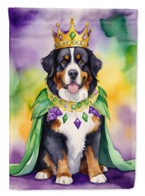 Bernese Mountain Dog King of Mardi Gras Garden Flag Mailbox Flag Decorative Yard Flag Banner Outside Patio Artwork Yard Flower Beds, Garden Size