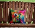 NEW Hippie Animal Parrot Throw Pillow Machine Washable, Indoor Outdoor Decorative Pillow for Couch, Bed or Patio, 14Hx14W