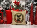 Schnauzer Christmas Flowers Throw Pillow Machine Washable, Indoor Outdoor Decorative Pillow for Couch, Bed or Patio, 18Hx18W
