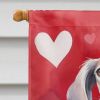 Saluki My Valentine House Flag Large Porch Sleeve Pole Decorative Outside Yard Banner Artwork Wall Hanging, Polyester, House Size, Multicolor