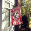 Anatolian Shepherd Dog My Valentine House Flag Large Porch Sleeve Pole Decorative Outside Yard Banner Artwork Wall Hanging, Polyester, House Size