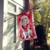 Clumber Spaniel My Valentine House Flag Large Porch Sleeve Pole Decorative Outside Yard Banner Artwork Wall Hanging, Polyester, House Size, Multicolor