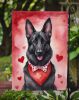 Black German Shepherd My Valentine Garden Flag Mailbox Flag Decorative Yard Flag Banner Outside Patio Artwork Yard Flower Beds, Garden Size