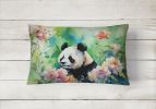 NEW Watercolor Wildlife Throw Pillow Throw Pillow for Indoor Couch Bed Outdoor Patio Washable, Panda 2970,12Hx16W