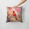 Cardinal Throw Pillow Machine Washable, Indoor Outdoor Decorative Pillow for Couch, Bed or Patio, 18Hx18W